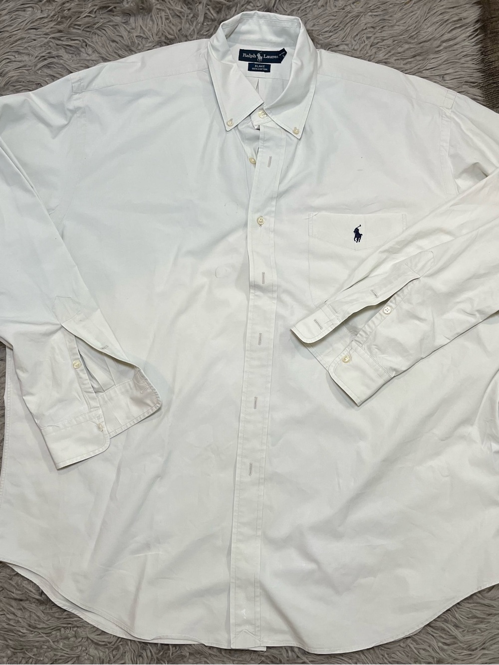 Polo Ralph Lauren Blake Men’s XL Light Gray 100% Cotton Button Down Shirt